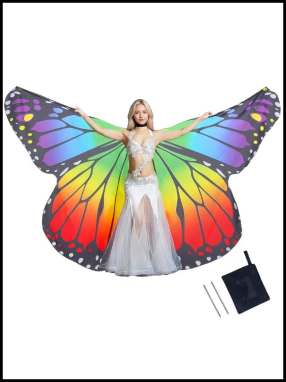 MUNAFIE Butterfly Wings Polyester Costume Accessory for Dance Party